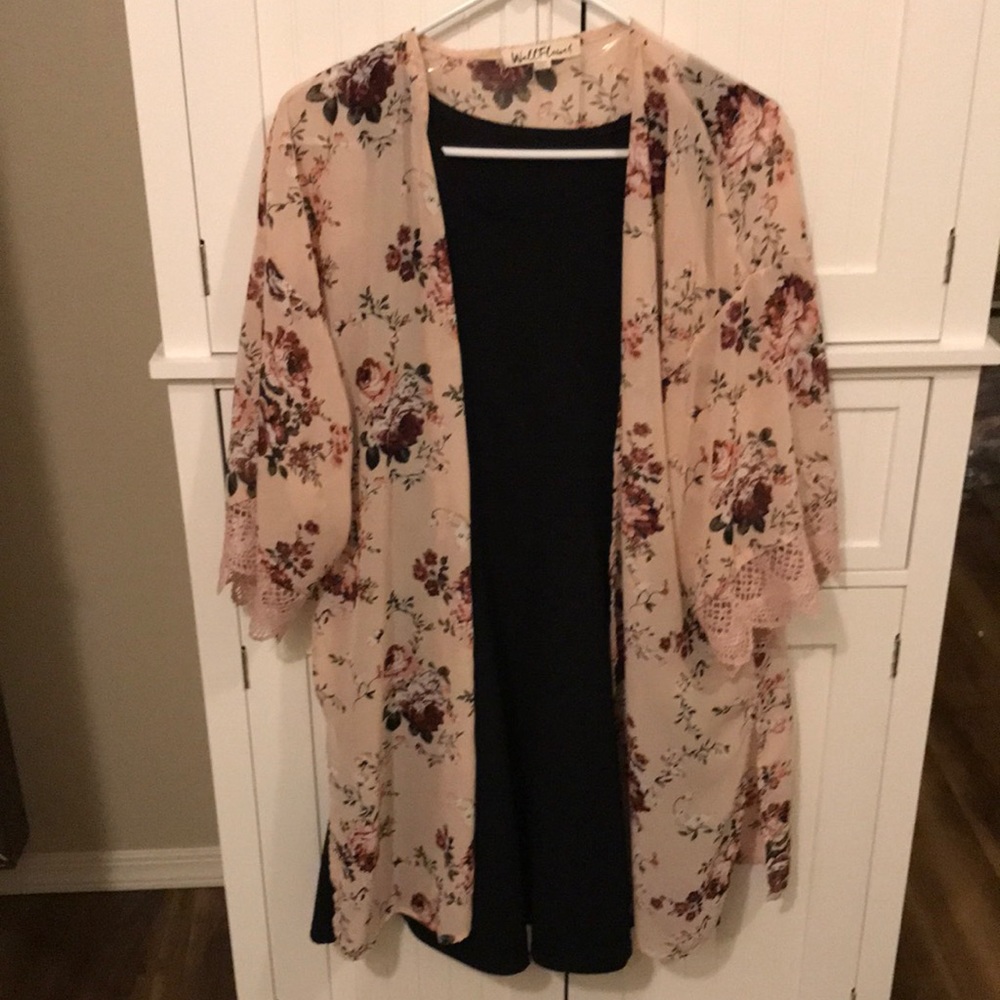 Cute black dress with floral cover